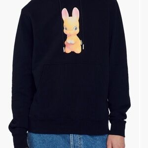 Sandro Rabbit Cotton Graphic Hoodie Mens XL New Luxury